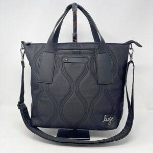 Lug Alto Matte Luxe VL Convertible Tote Bag Black Crossbody Zip Top Travel